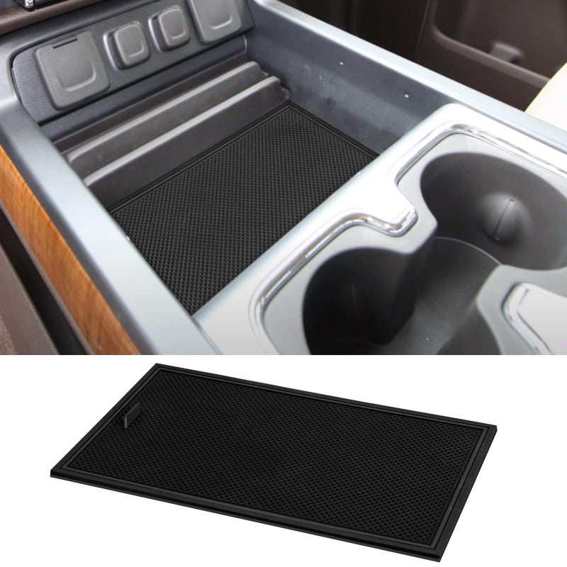ROCCS Center Console Organizer Secret Compartment Cover Tray for GMC Sierra Accessories 2014-2018 1500 2500HD 3500HD Chevy Silverado 2014 2015 2016 2017 2018 2019 Black - Image 1